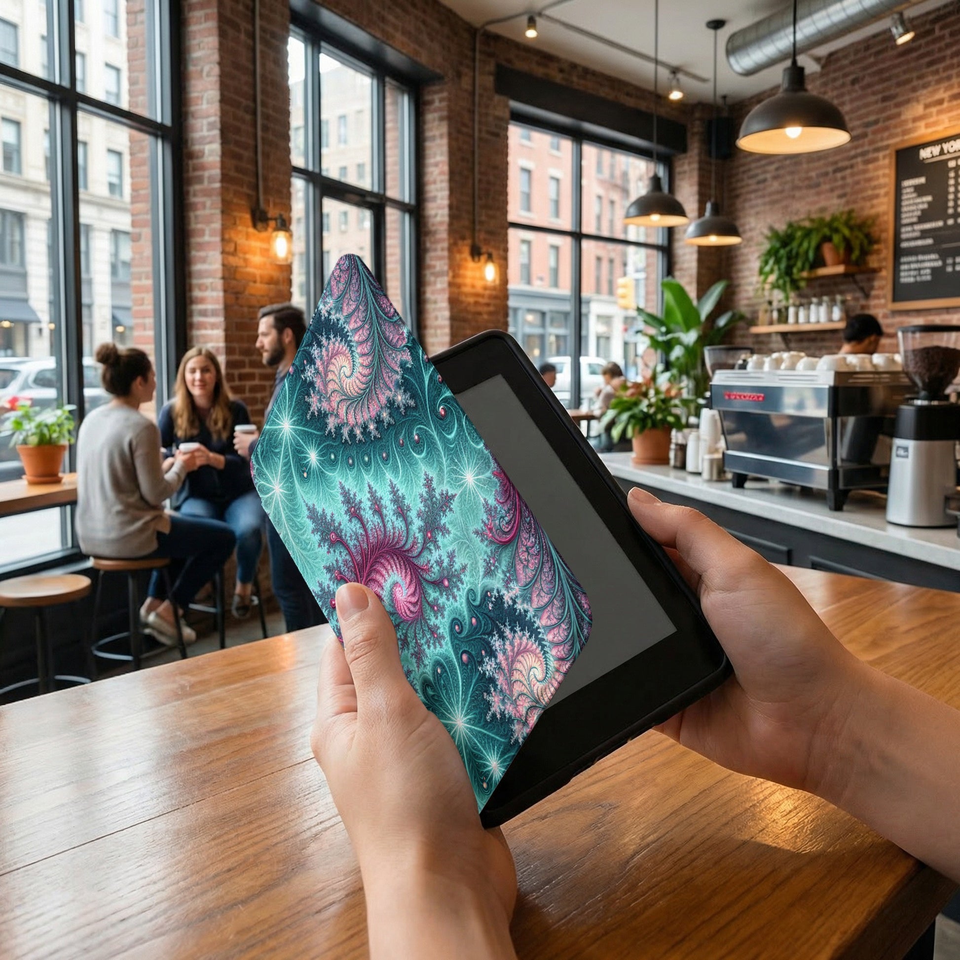 Vibrant Fractal Design Gecko Skin Tablet Sleeve Cover