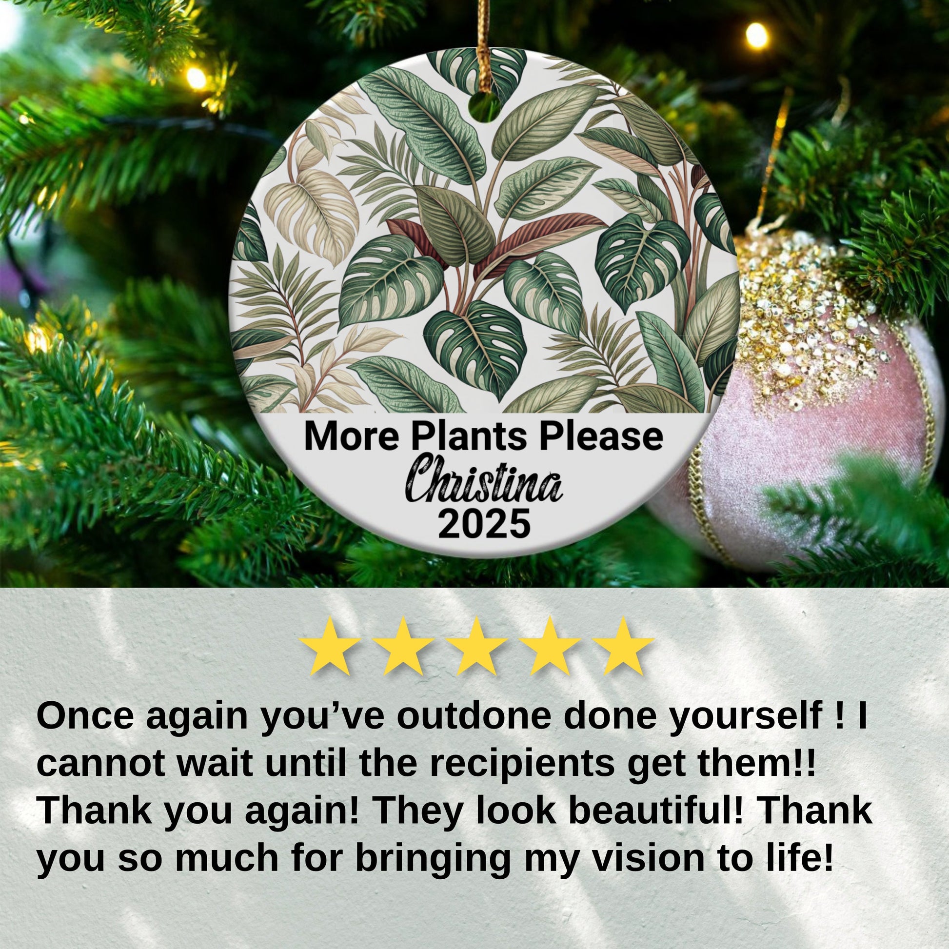 More Plants Please 2025 Customizable Ornament product type