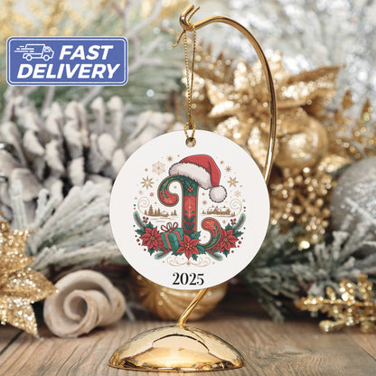 Personalized 2025 Initial Christmas Ornament product