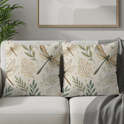 Dragonfly Pattern Decorative Couch Pillow Set