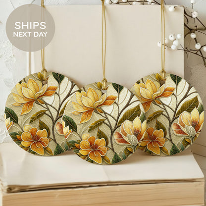 Beautiful Floral Design Hanging Ornament Set Home Decor