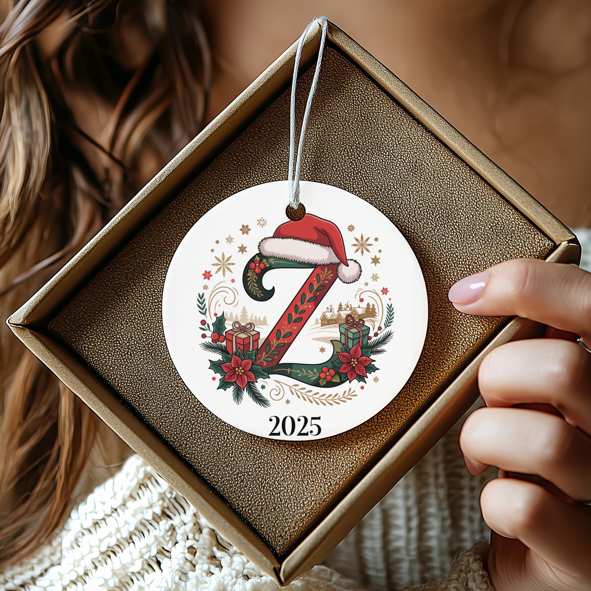 Personalized 2025 Initial Ornament Custom Christmas product