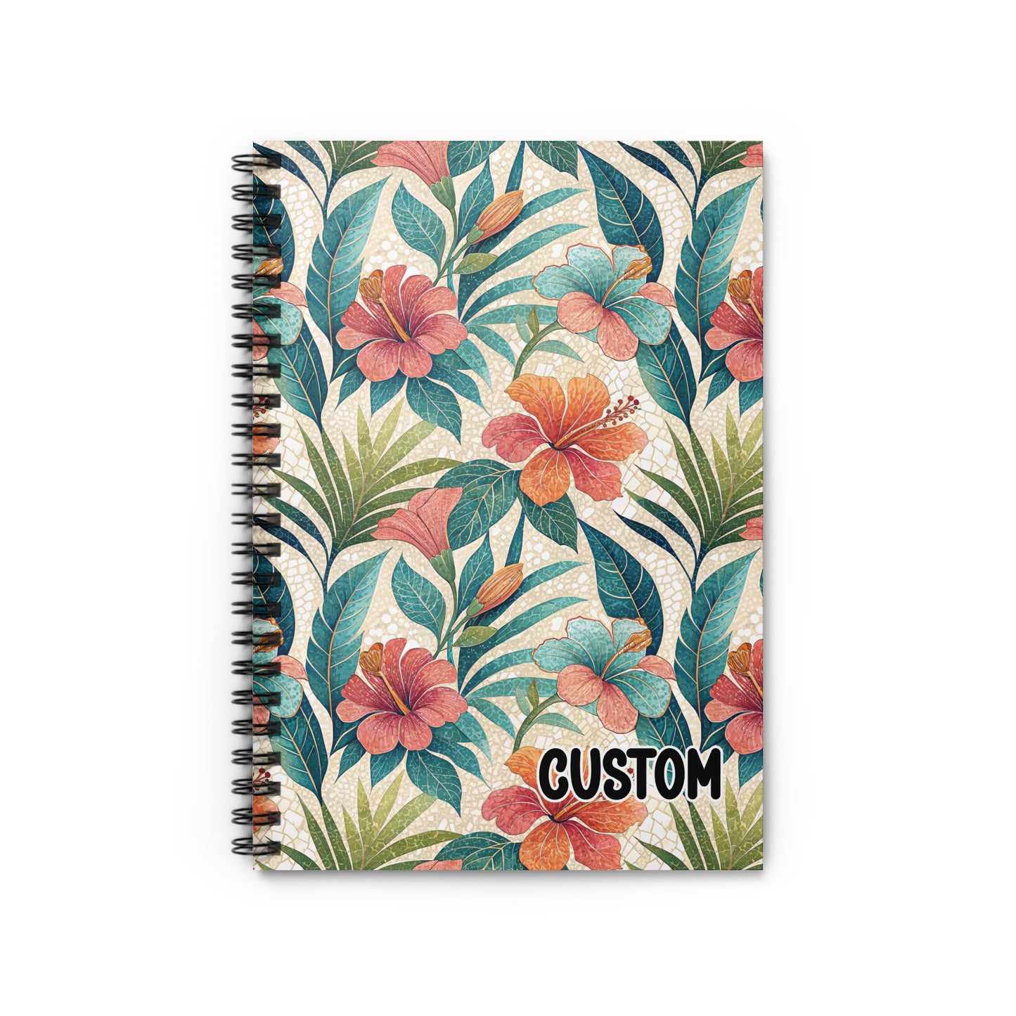 Custom Tropical Floral Design Spiral Notebook