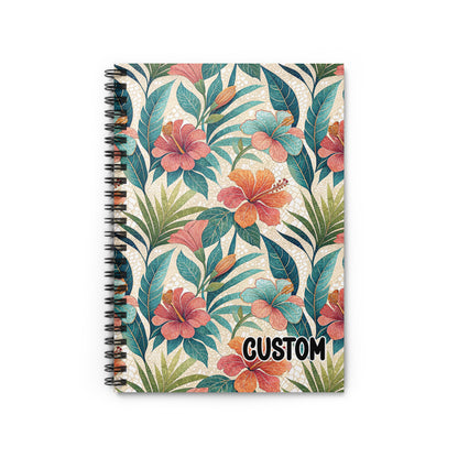Custom Tropical Floral Design Spiral Notebook