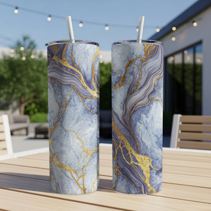 Elegant Blue and Gold Marble Insulated Tumbler Product