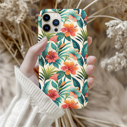 Tropical Hibiscus Floral Pattern Phone Case Cover