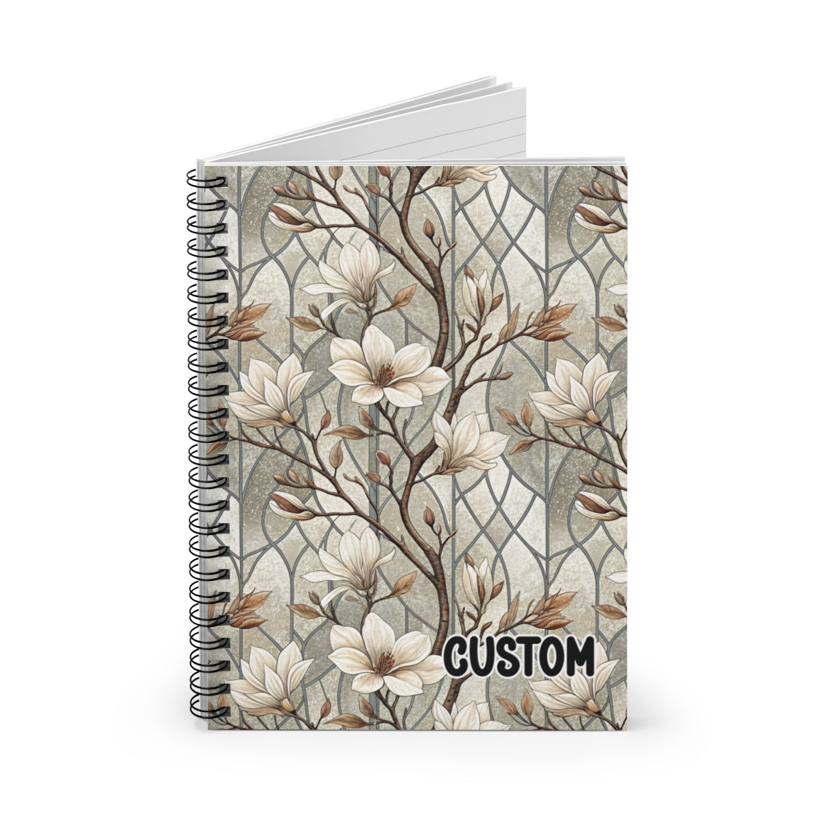 Custom Floral Pattern Spiral Bound Notebook