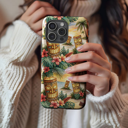 Tropical Tiki Idols Custom Beach View Phone Case - Walk Greener