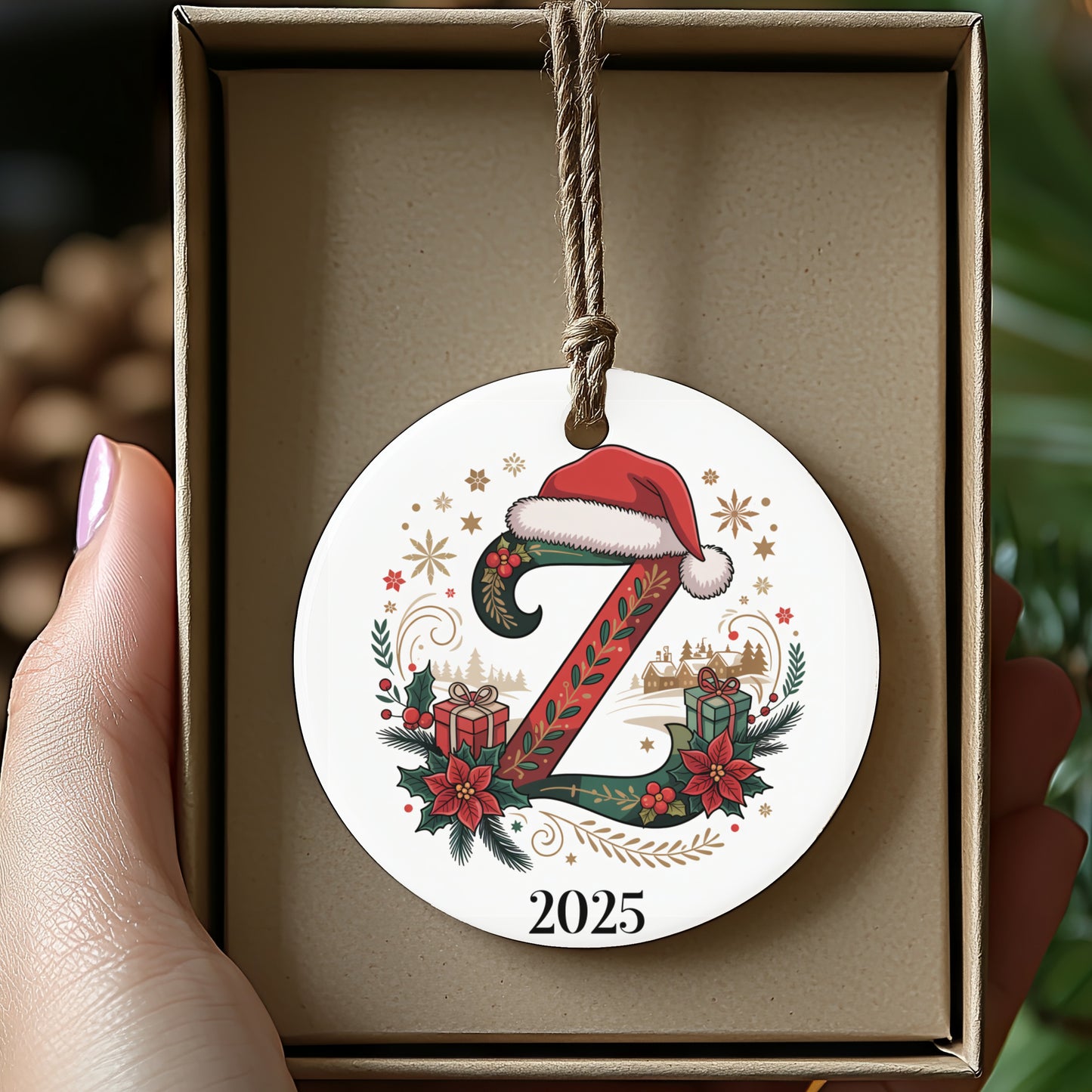 Festive Christmas Ornament Featuring Santa Hat Holiday product
