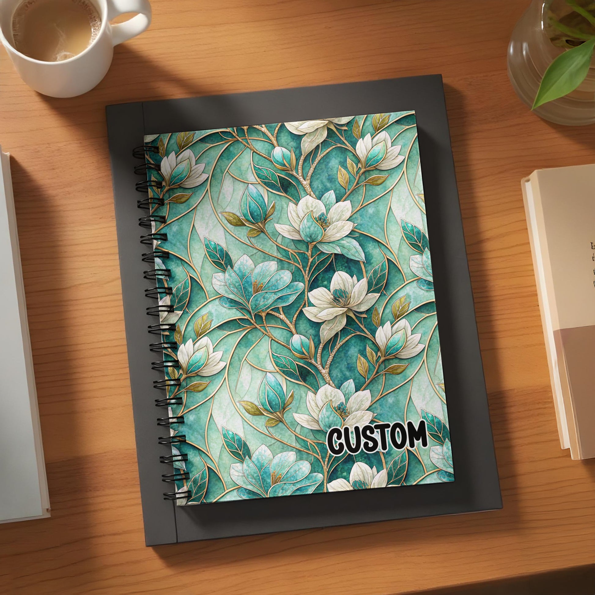 Custom Floral Design Spiral Bound Notebook
