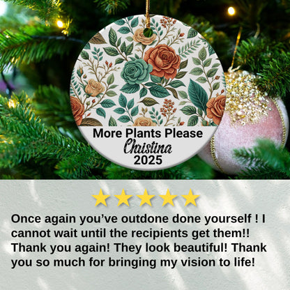 Floral More Plants Please Custom Ornament product