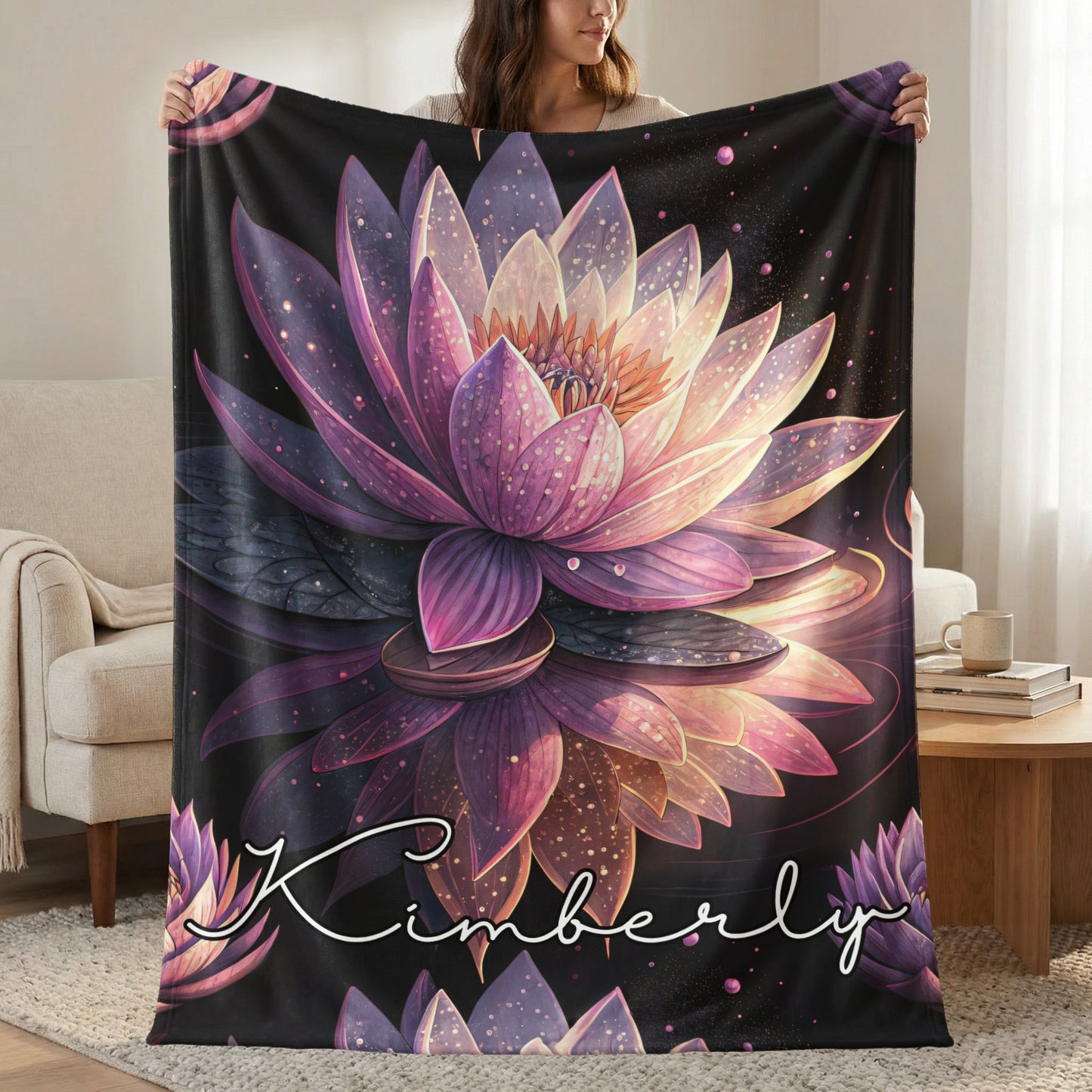 Personalized Lotus Flower Graphic Custom Name Creation - Walk Greener