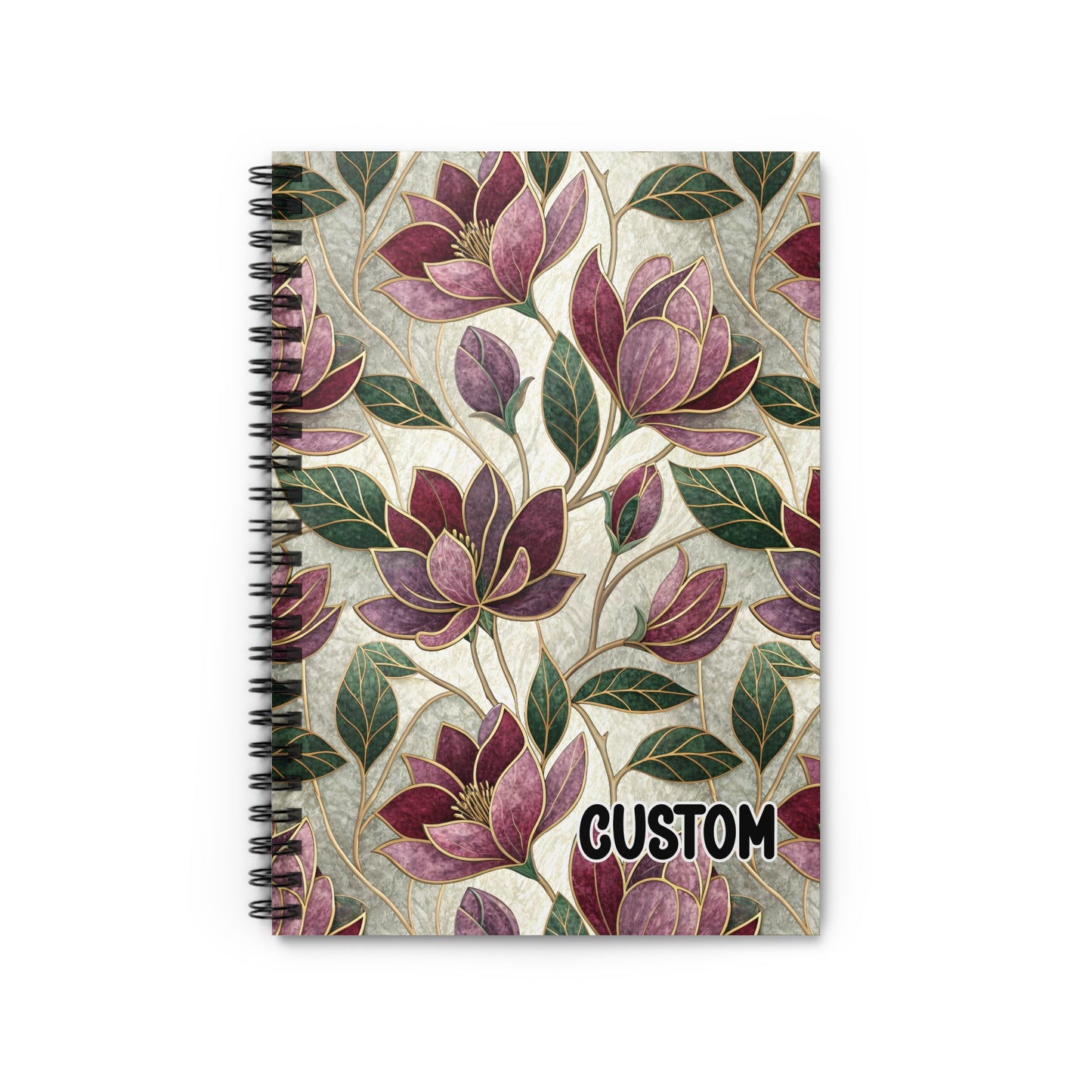 Floral Custom Spiral Bound Notebook Journal