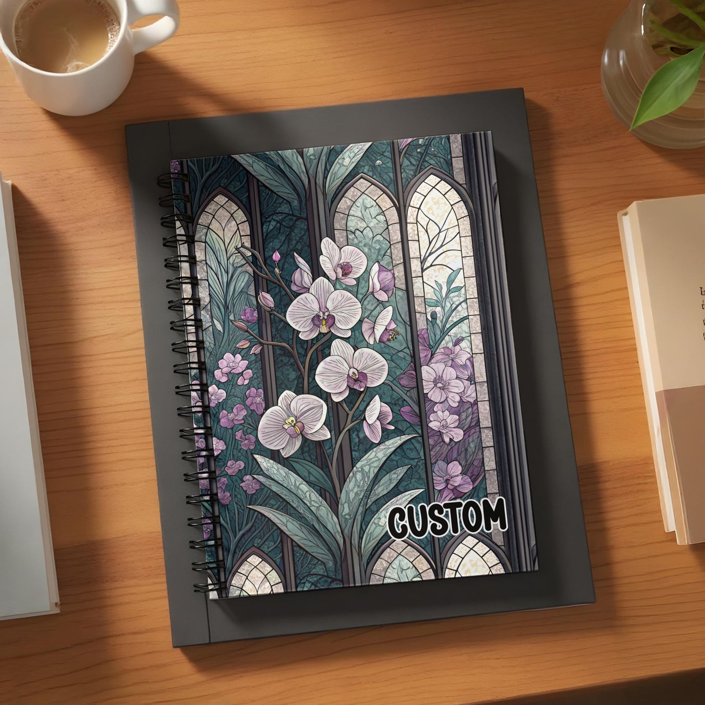 Beautiful Floral Design Spiral Bound Custom Notebook