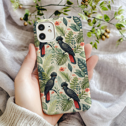 Tropical Parrot and Leaf Print Phone Case For Sale