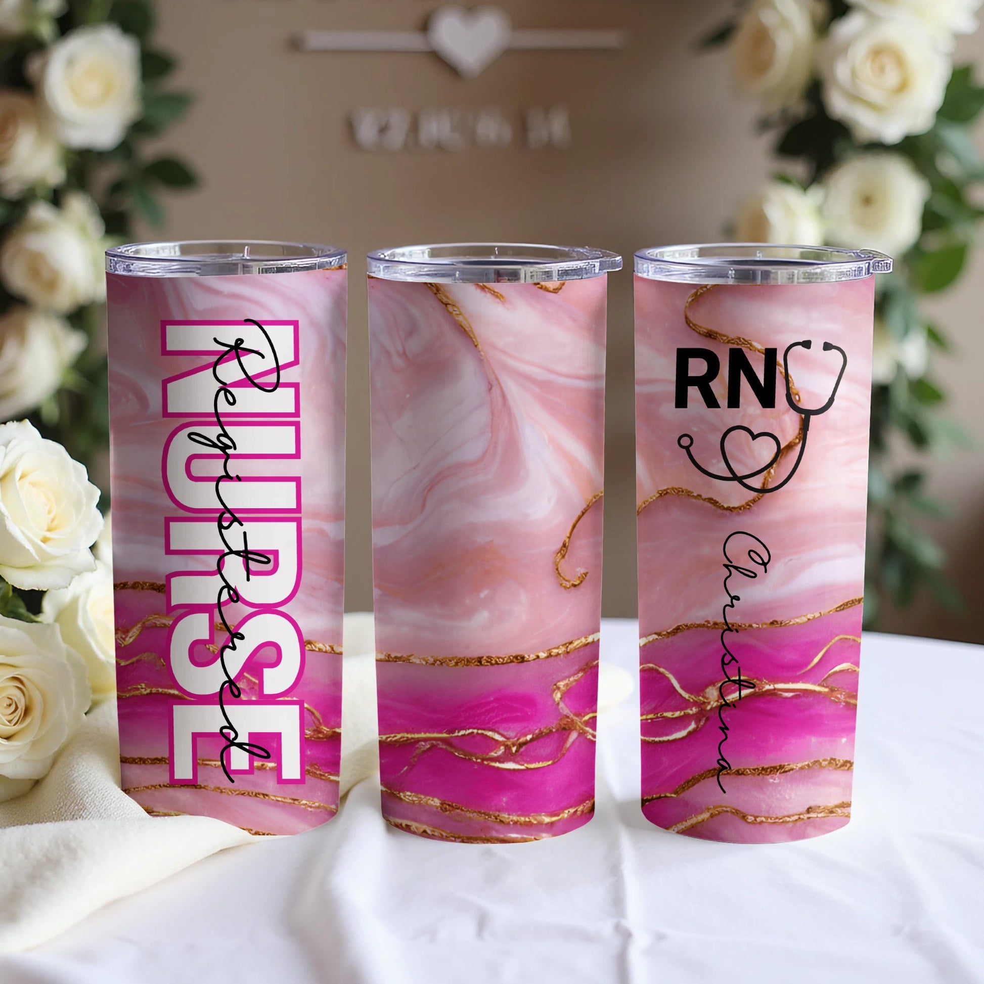 Personalized Registered Nurse RN Stethoscope With Custom Name Tumblers - Walk Greener