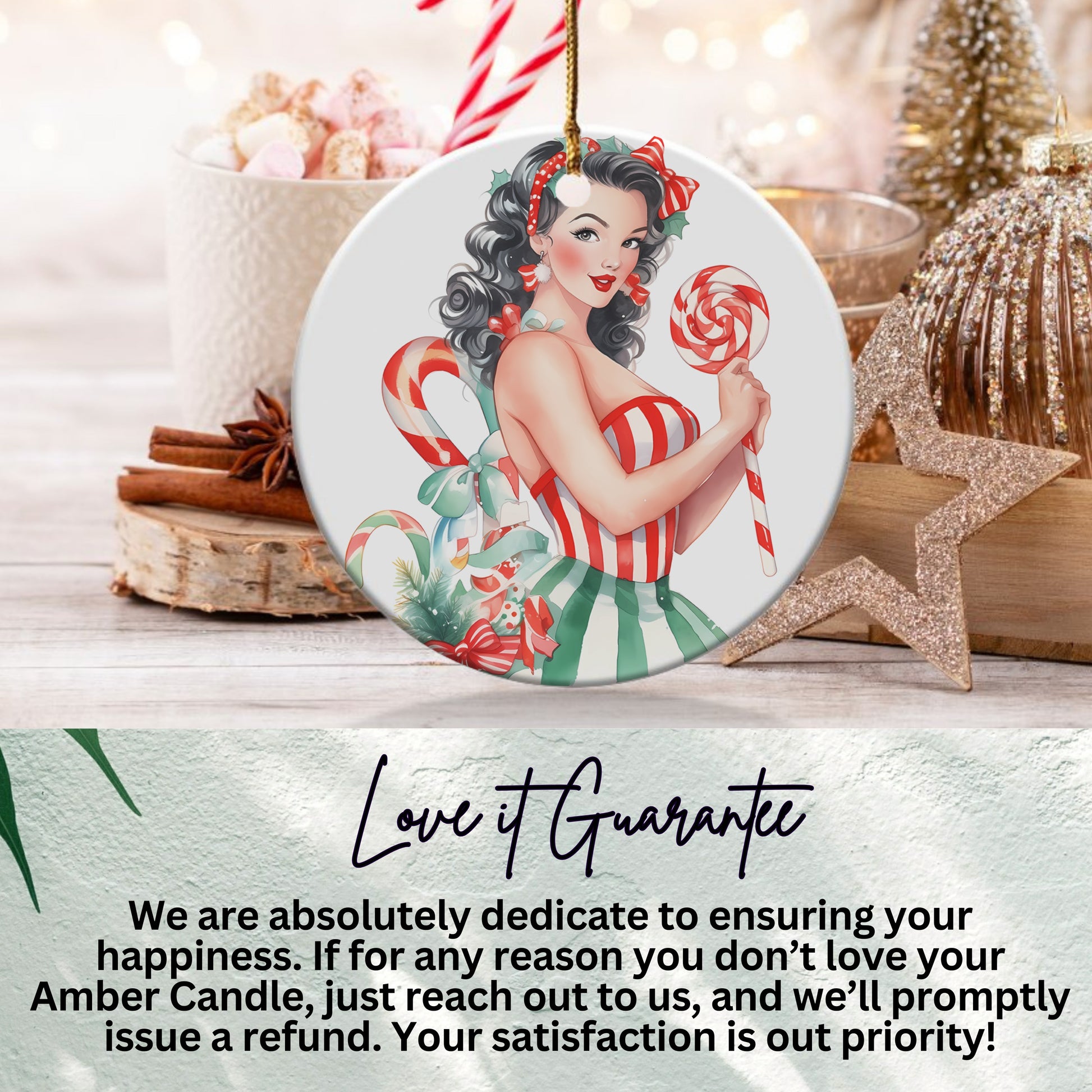 Festive Candy Cane Holiday Ornament product