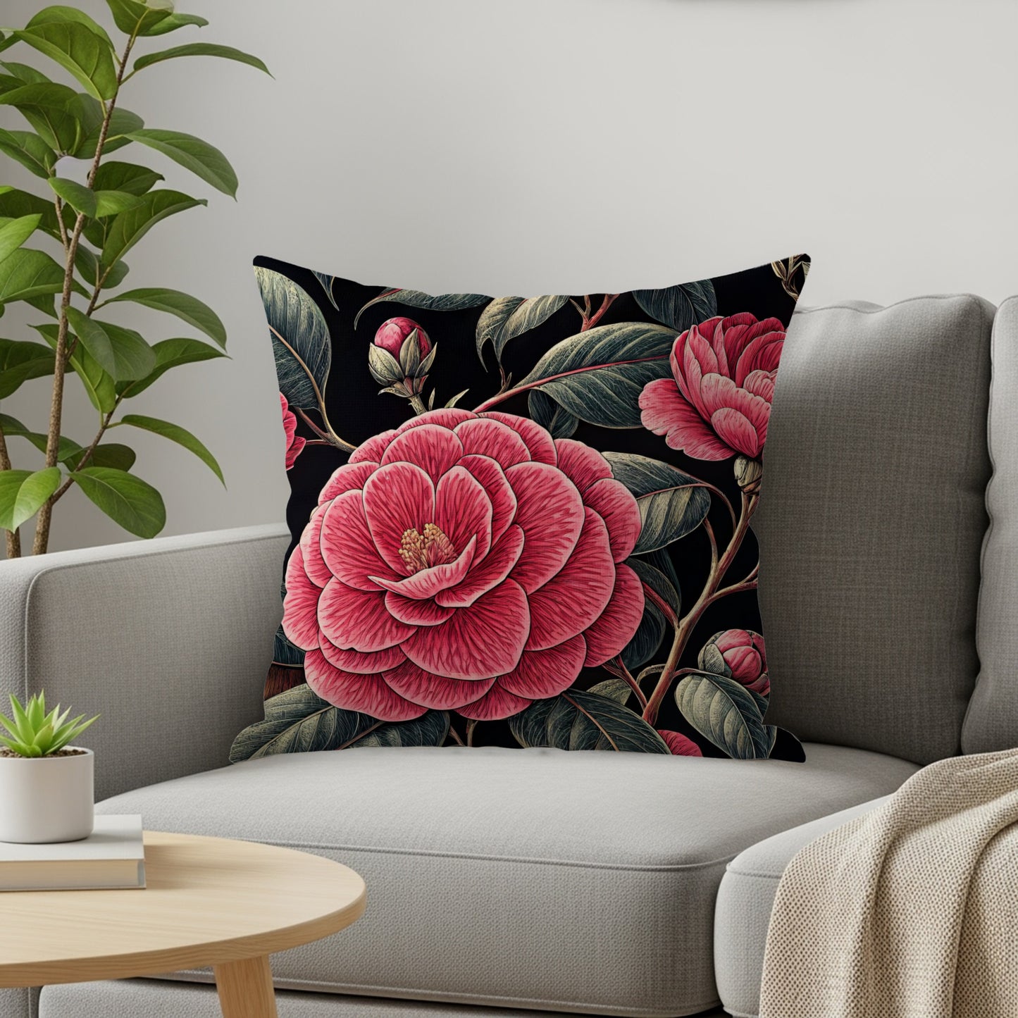 Elegant Floral Design Throw Pillow for Home Decor