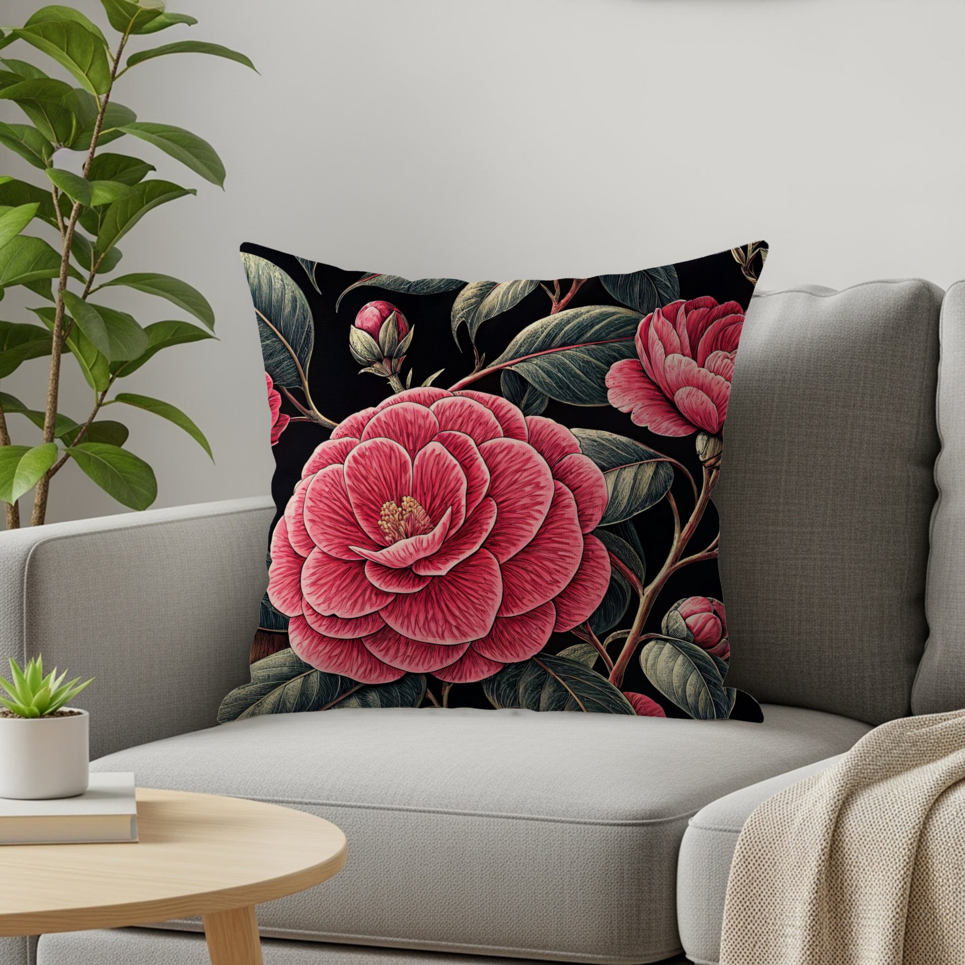 Elegant Floral Design Throw Pillow for Home Decor