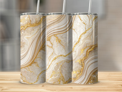 Elegant Gold and Marble Design Tumbler Cups
