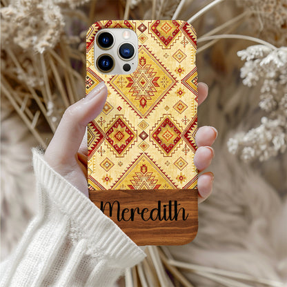 Geometric Design in Warm Tones Art Custom Phone Case - Walk Greener