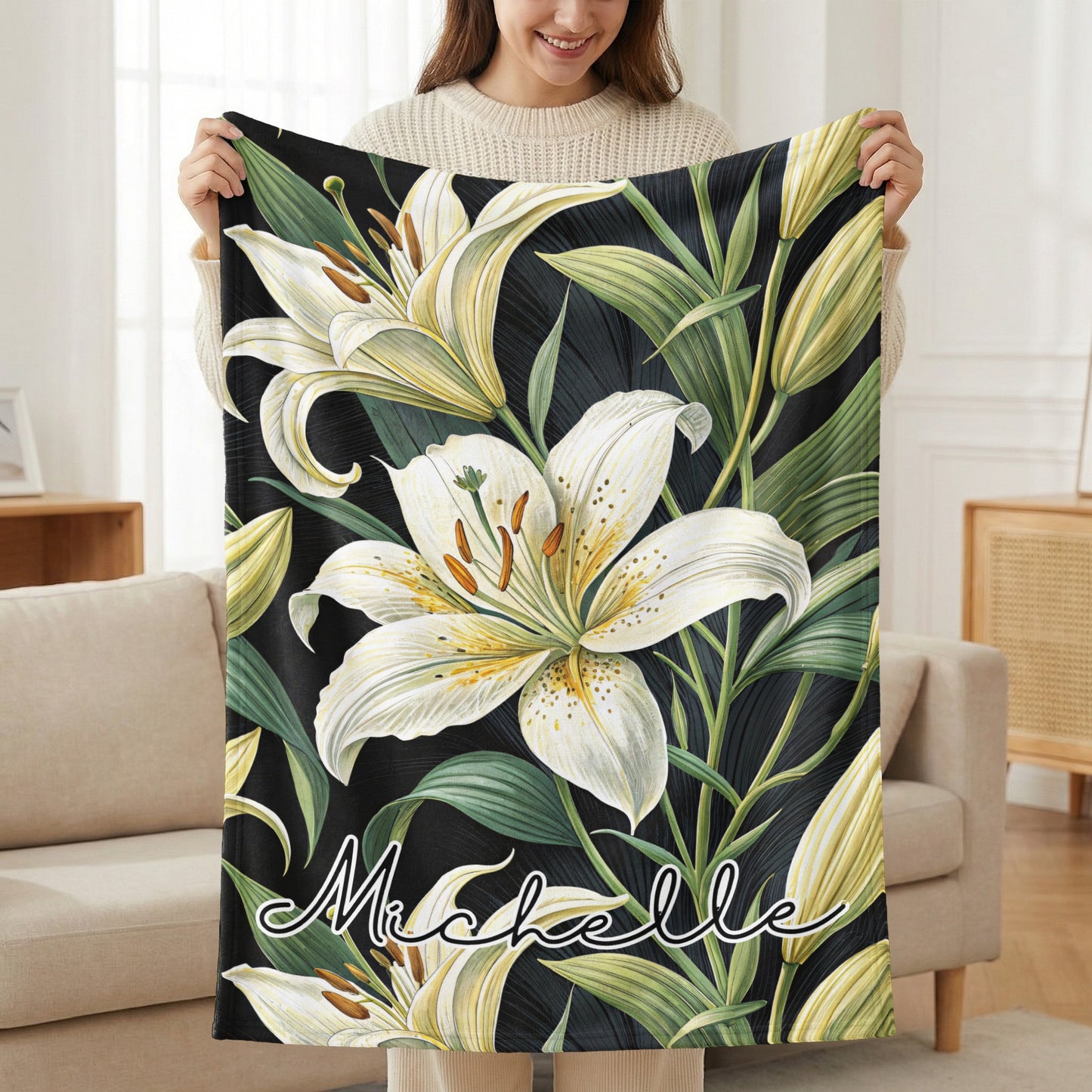 Floral Custom Name Blankets Perfect Personalized Gifts - Walk Greener