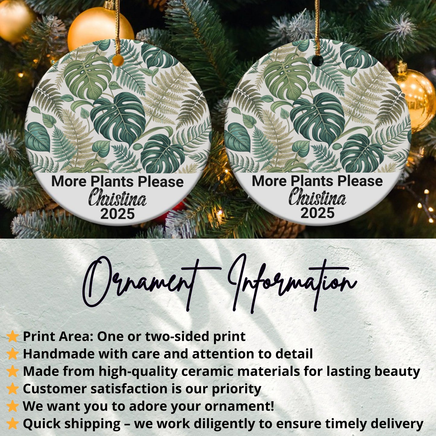 More Plants Please Personalized Ornament product