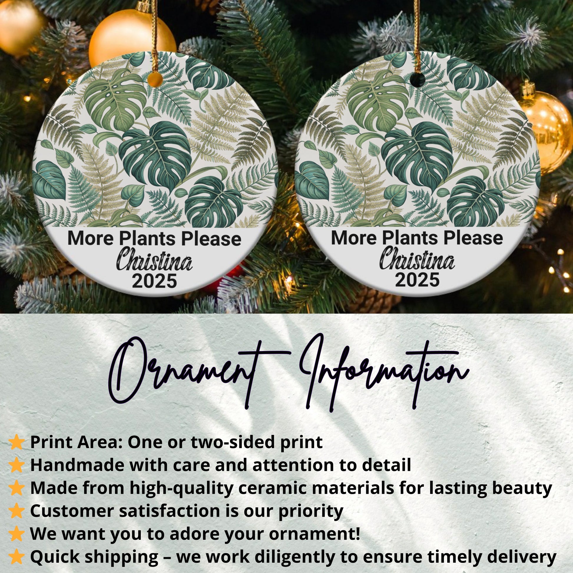 More Plants Please Personalized Ornament product