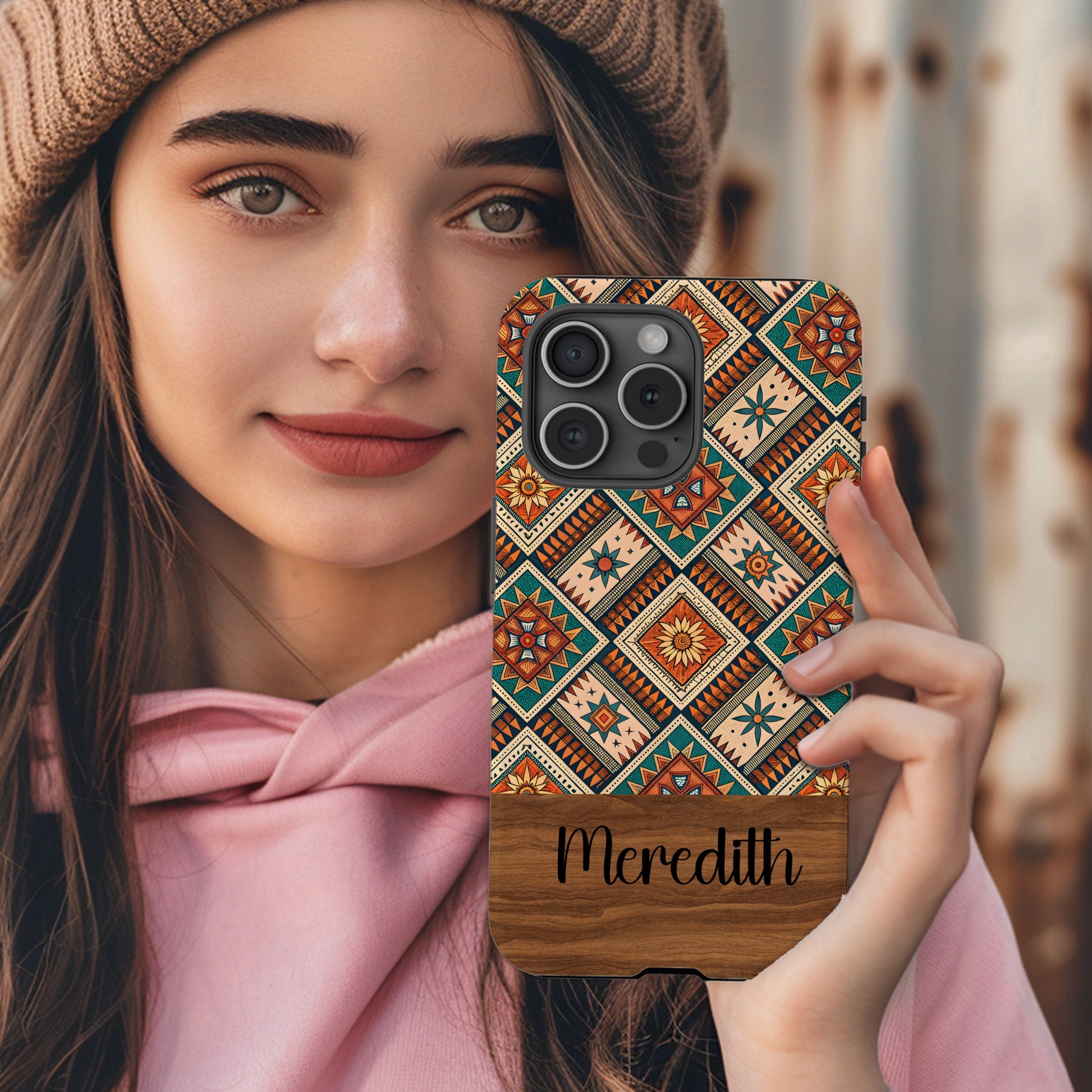 Personalized Ethnic Pattern Custom Name Phone Case