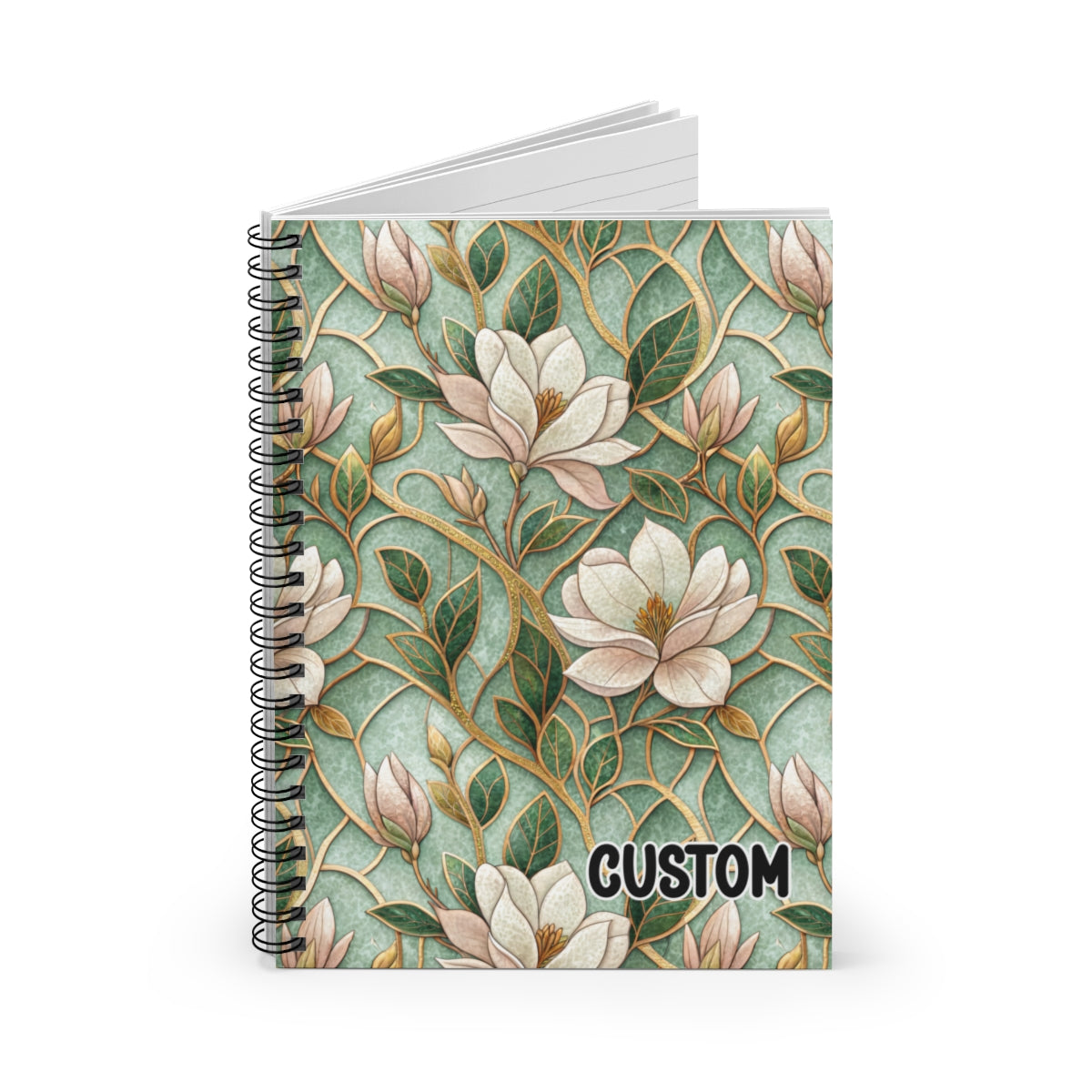 Elegant Floral Pattern Spiral Bound Notebook Custom