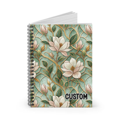 Elegant Floral Pattern Spiral Bound Notebook Custom