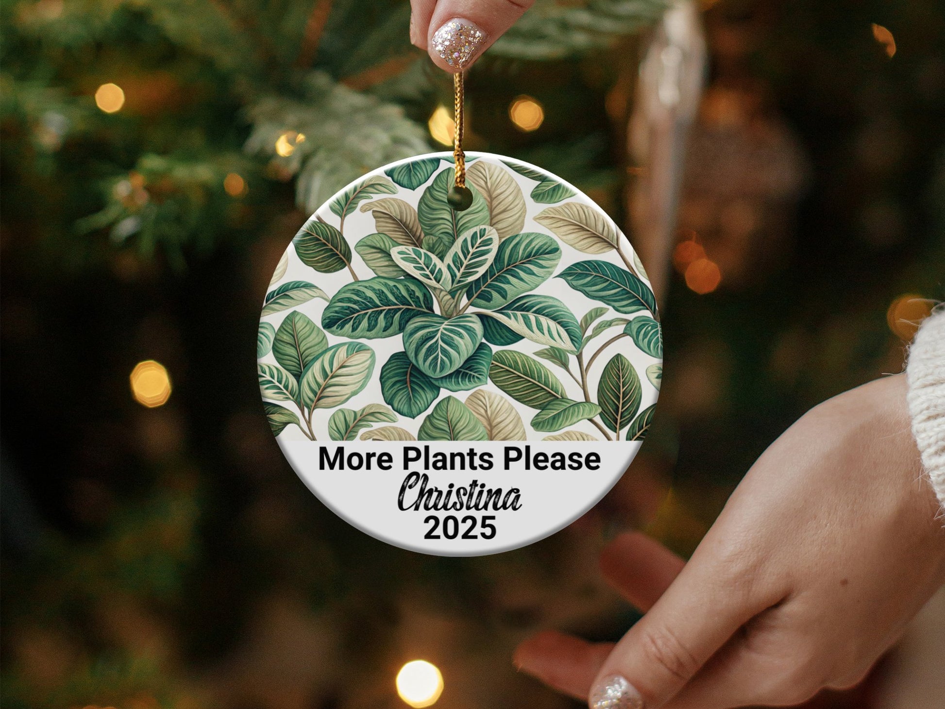 More Plants Please Custom Christmas Ornament product type