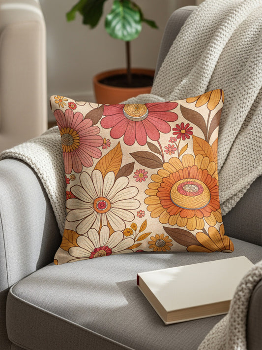 Colorful Floral Decorative Throw Pillow Cushion