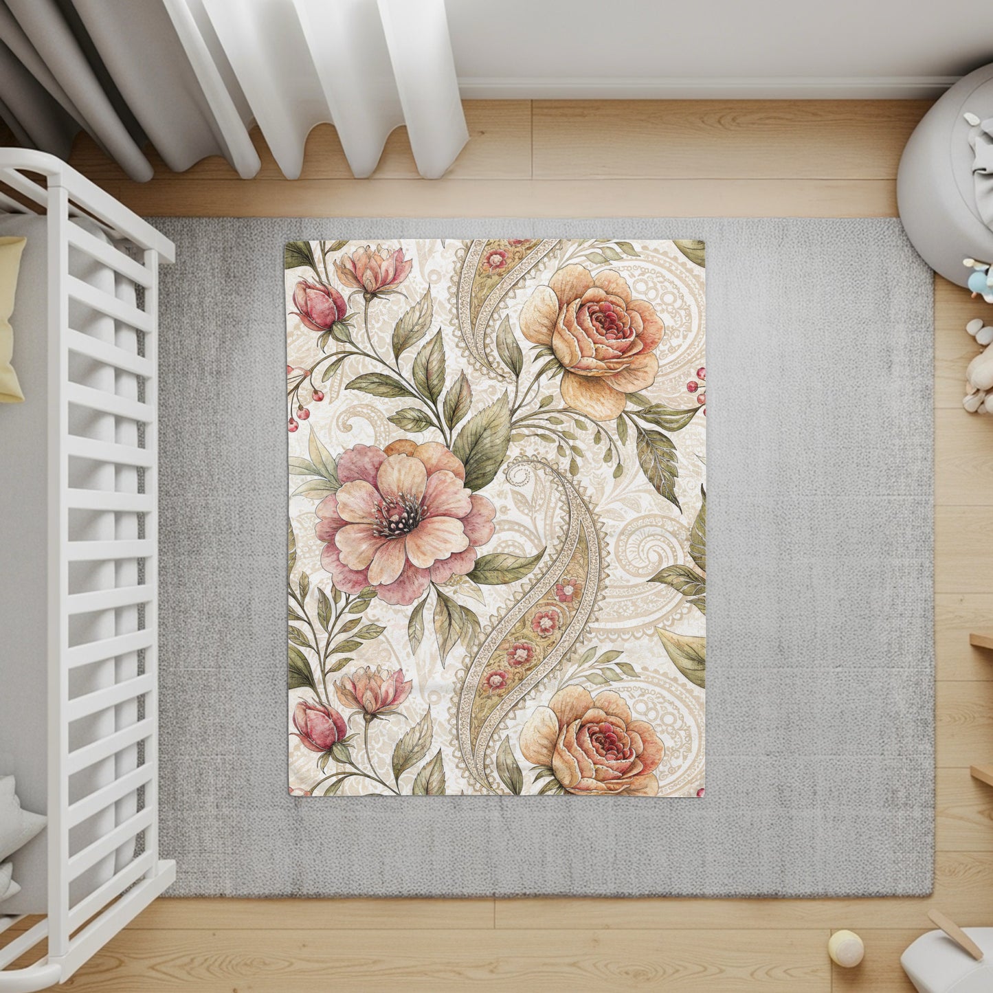 Artistic Floral Delight Roses Blossoms Velveteen Plush Blankets - Walk Greener