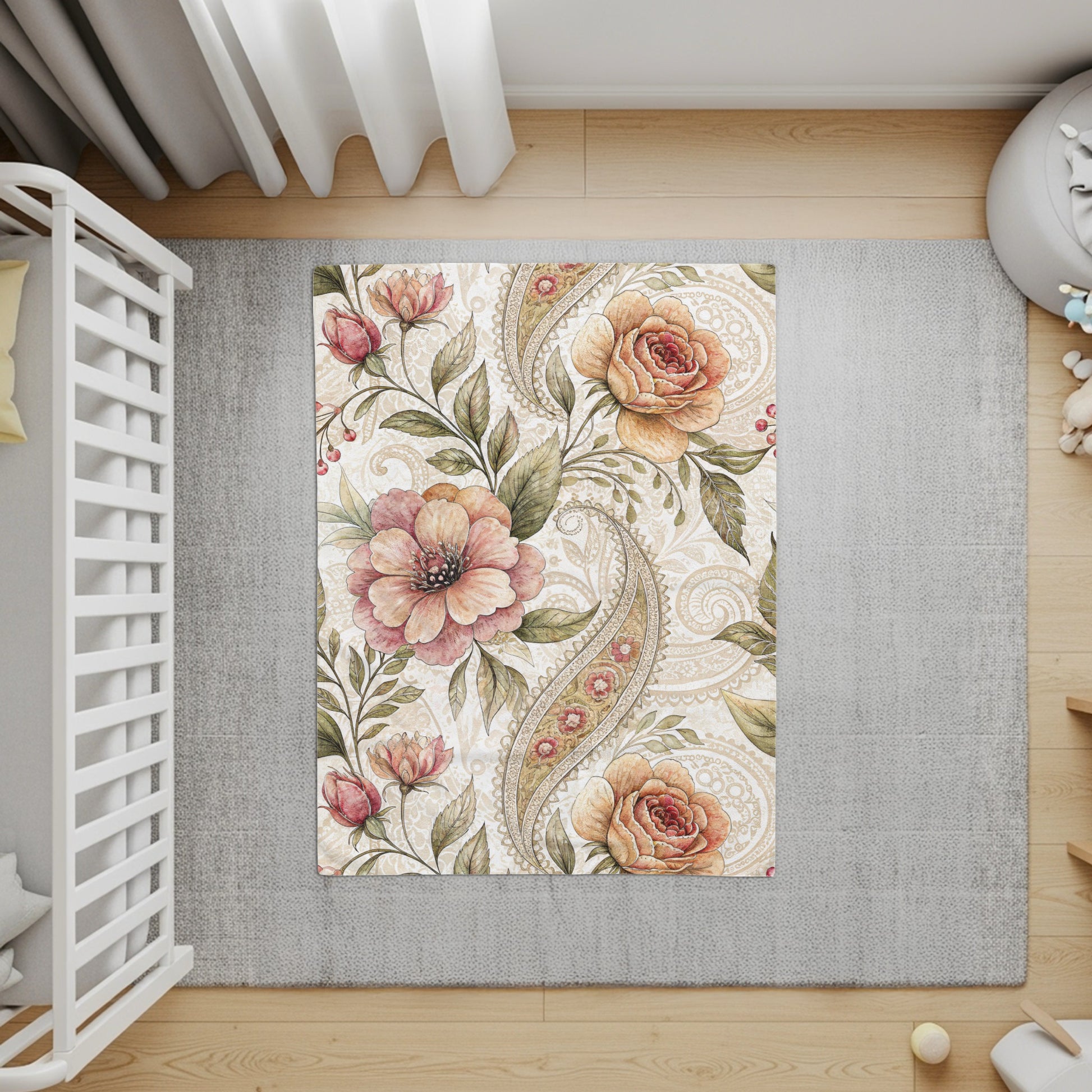 Artistic Floral Delight Roses Blossoms Velveteen Plush Blankets - Walk Greener