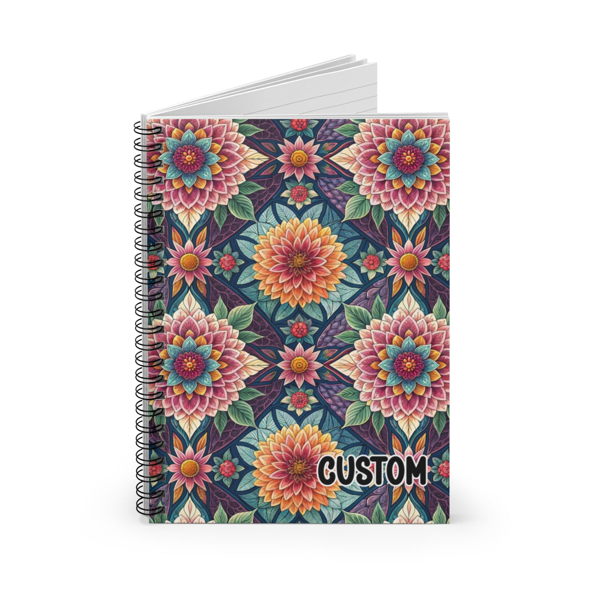 Colorful Floral Pattern Custom Notebook