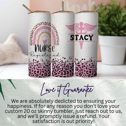 Custom Name Registered Nurse 20oz Skinny Design Tumblers - Walk Greener