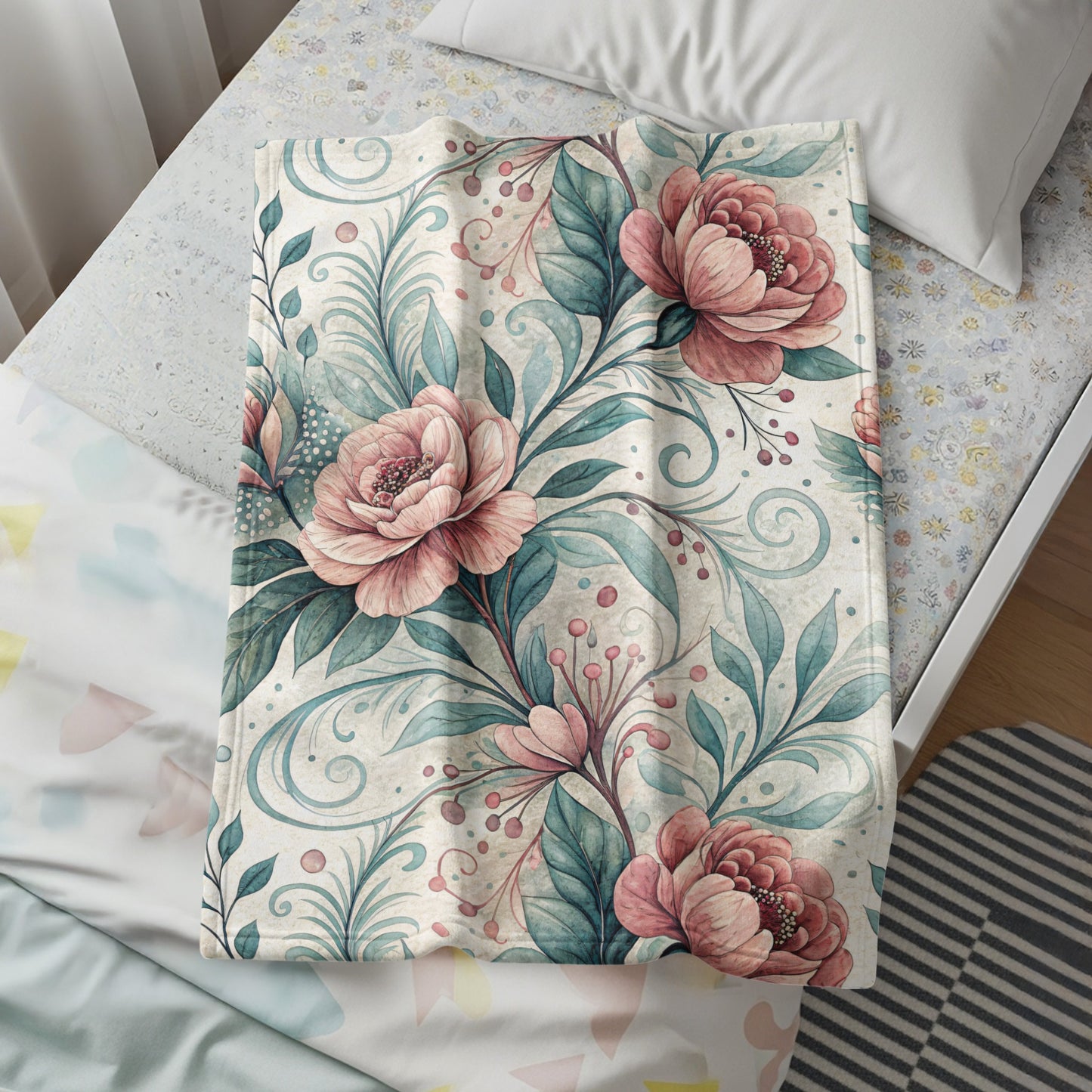 Watercolor Floral Design with Elegant Pink Flowers - Walk Greener