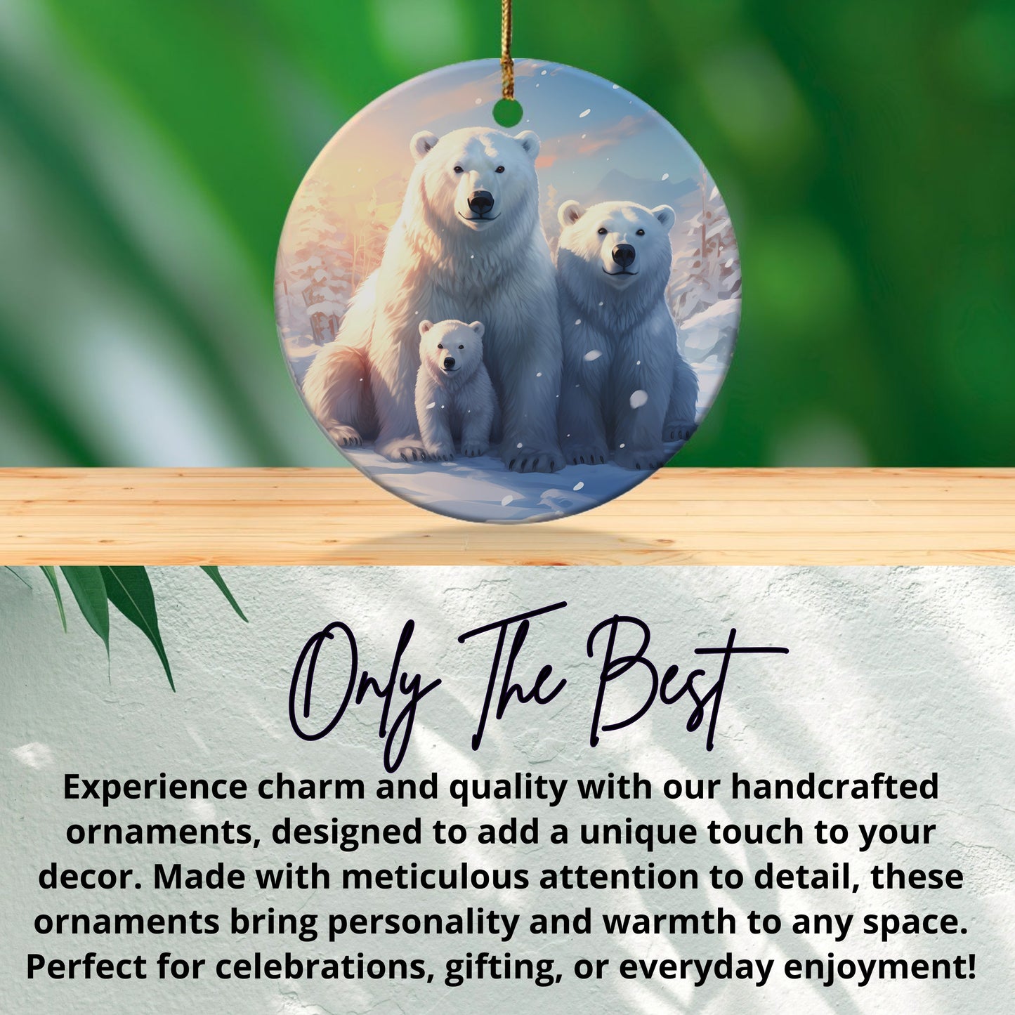 Adorable Polar Bear Family Ornament product type