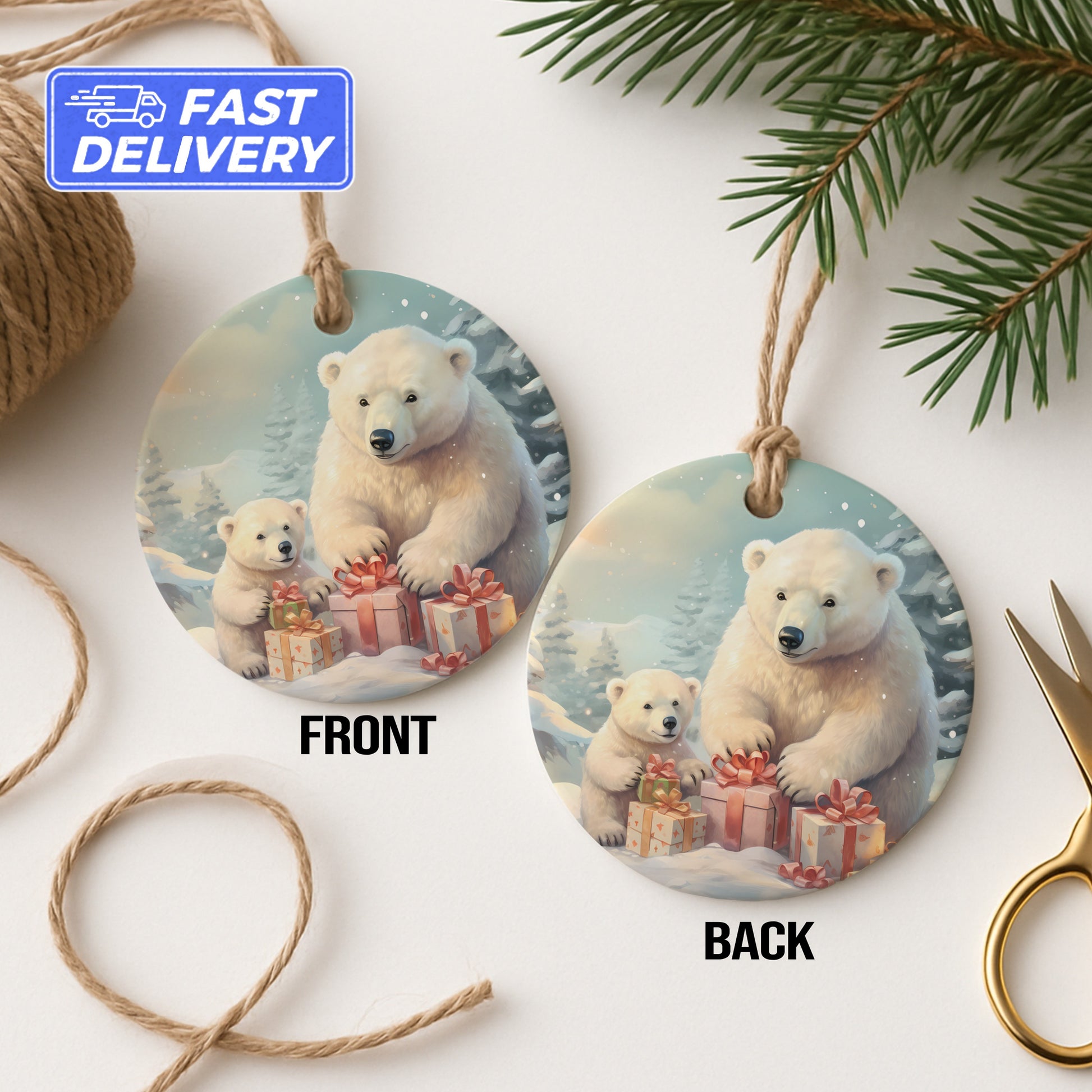 Adorable Polar Bear Christmas Gift Tags product