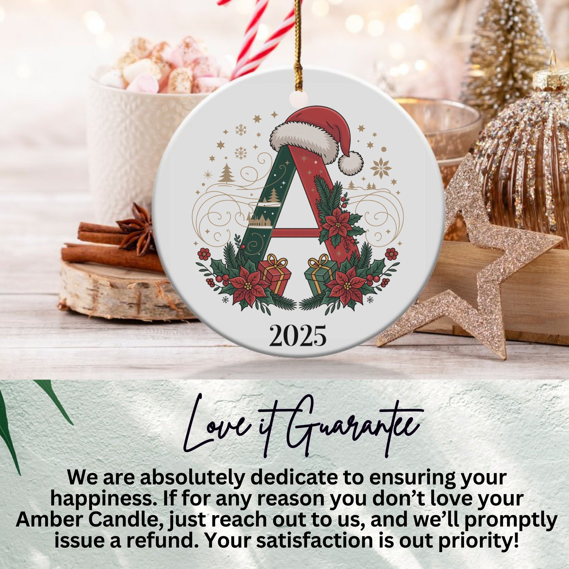 Personalized Christmas Initial Ornament 2025 product type