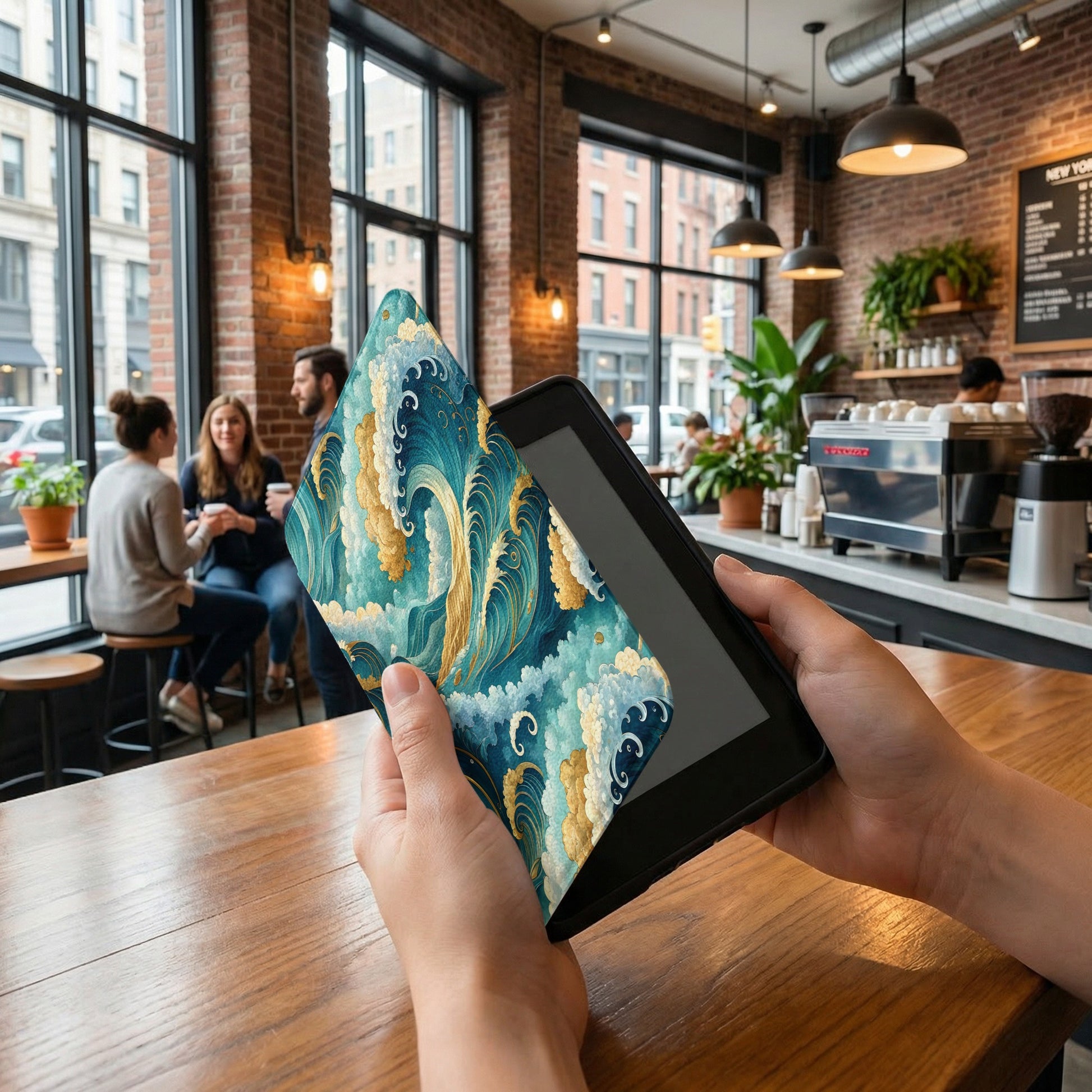 Artistic Ocean Wave Design Tablet Sleeve