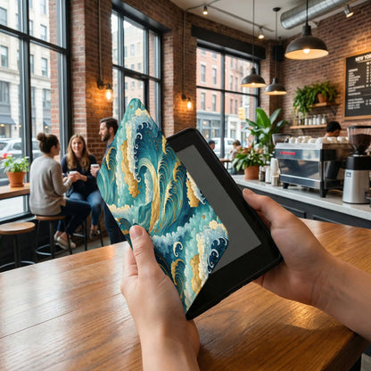 Artistic Ocean Wave Design Tablet Sleeve