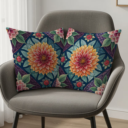 Colorful Flower Garden Seamless Pattern Floral Throw Pillows - Walk Greener