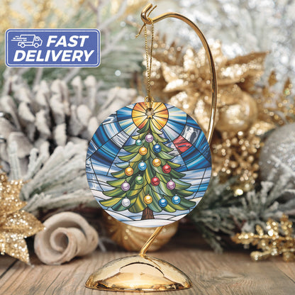 Stained Glass Style Christmas Tree Ornament product