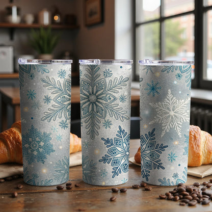 Beautiful Snowflake Pattern Design Insulated Tumbler Cup