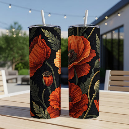 Beautiful Red Poppy Flower Design Tumbler Cup Product