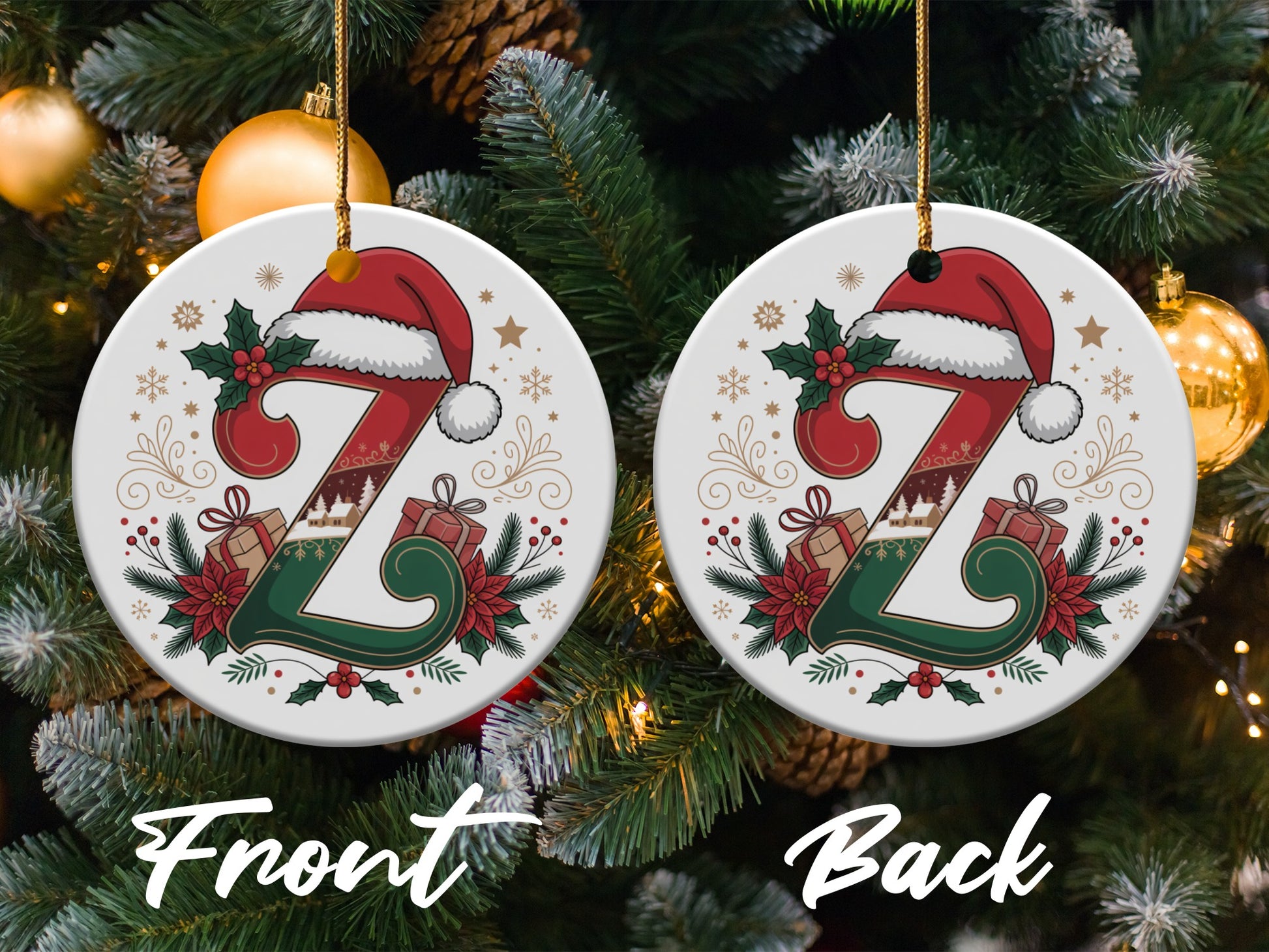 Festive Christmas Ornament with Santa Hat product type