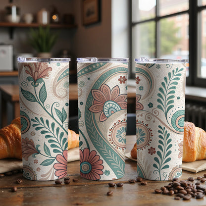 Floral Paisley Patterned Coffee Tumblers for Daily Use