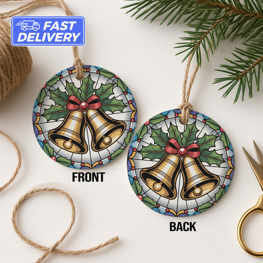 Christmas Bells Round Ornament Fast Delivery product type